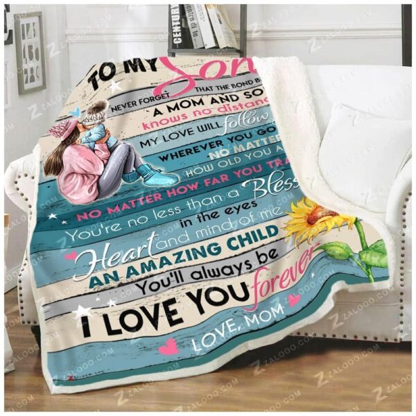 The Bond Between A Mom And Son Fleece Blanket Sherpa Blanket