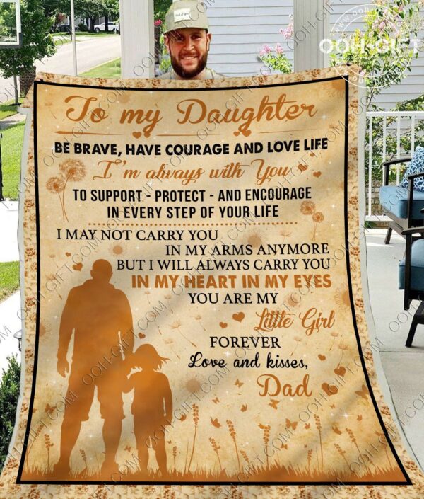 To My Daughter Dad Fleece Blanket Sherpa Blanket