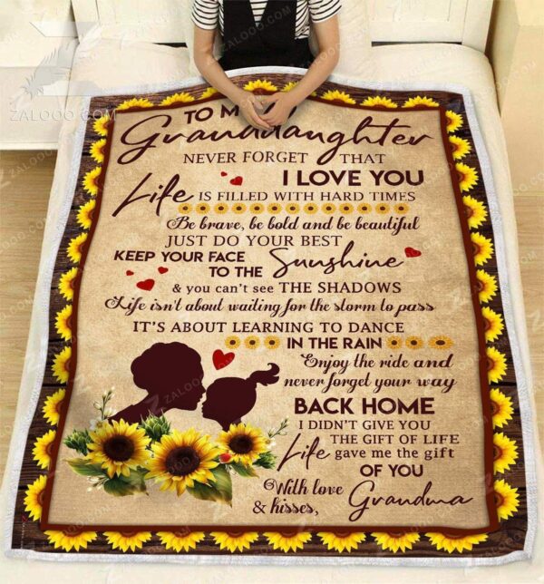 To My Granddaughter Grandma Fleece Blanket Sherpa Blanket