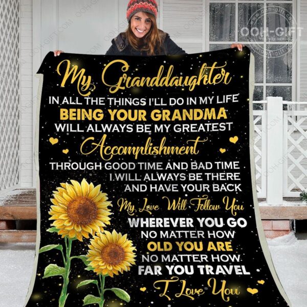 To My Granddaughter Fleece Blanket Sherpa Blanket