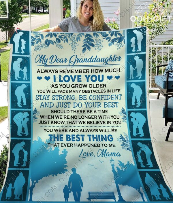 To My Granddaughter Mama Fleece Blanket Sherpa Blanket