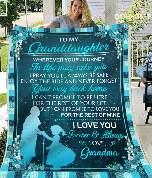 To My Granddaughter Grandma Fleece Blanket Sherpa Blanket