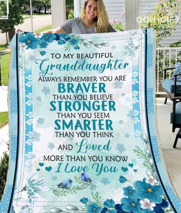 To My Granddaughter Fleece Blanket Sherpa Blanket