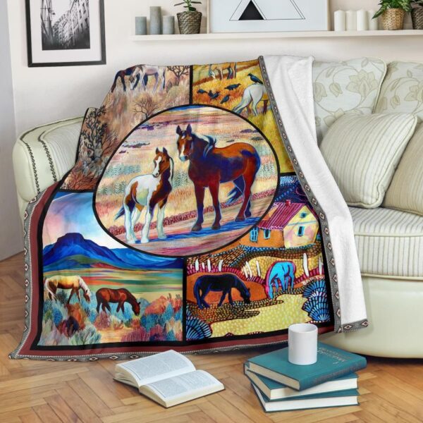 Horse Fleece Blanket Sherpa Blanket