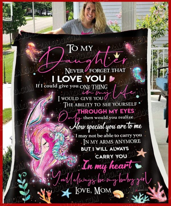 To My Daughter Mom Fleece Blanket Sherpa Blanket