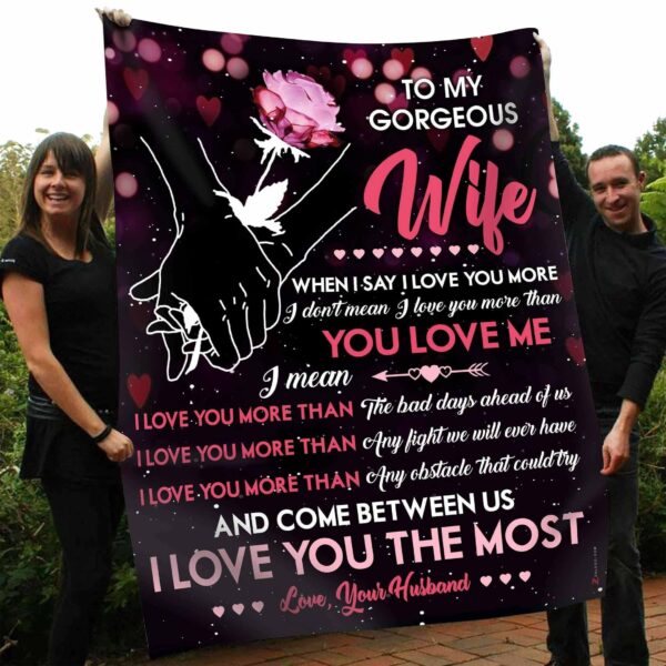 To My Wife I Love You More Than Fleece Blanket Sherpa Blanket