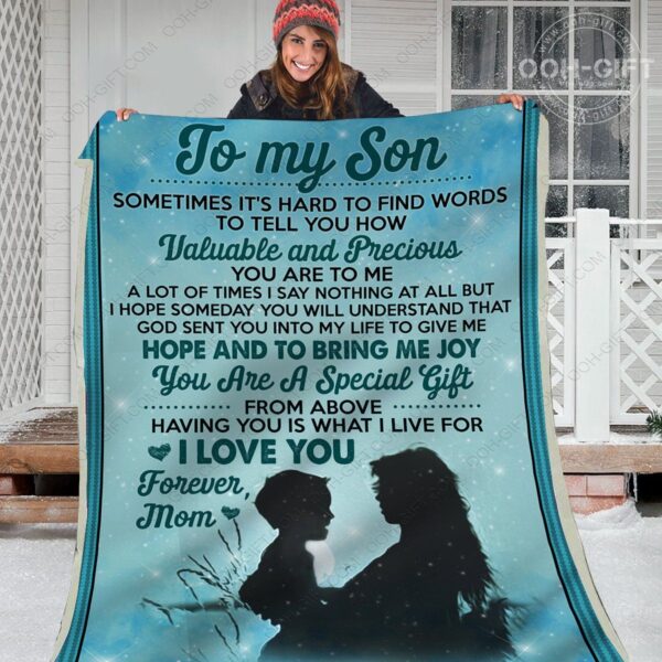 My Son Mom Fleece Blanket Sherpa Blanket