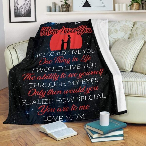 To My Daughter Mom Loves You Fleece Blanket Sherpa Blanket