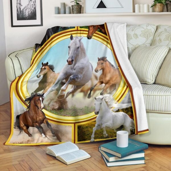 Horse Fleece Blanket Sherpa Blanket
