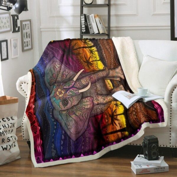 Elephant Fleece Blanket Sherpa Blanket