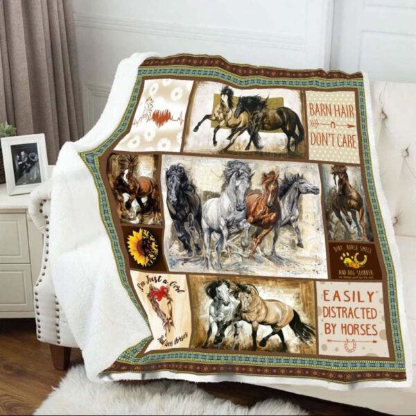 Horse Fleece Blanket Sherpa Blanket