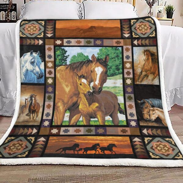 Horse Fleece Blanket Sherpa Blanket