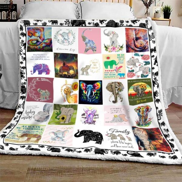 Elephant Fleece Blanket Sherpa Blanket