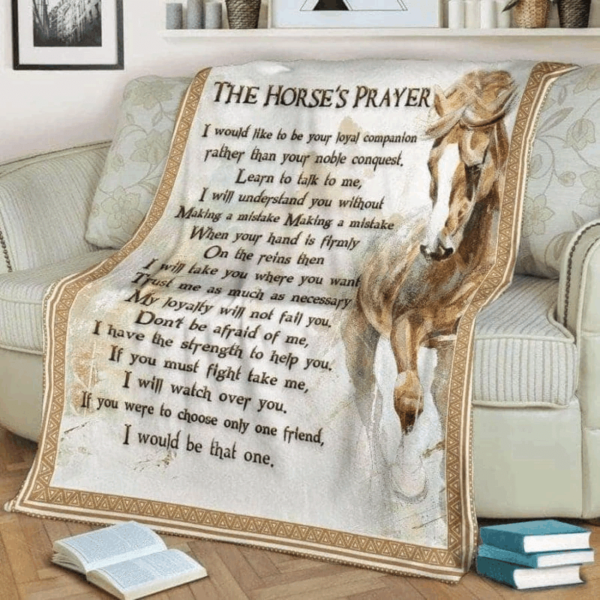 Horse S Prayer Fleece Blanket Sherpa Blanket