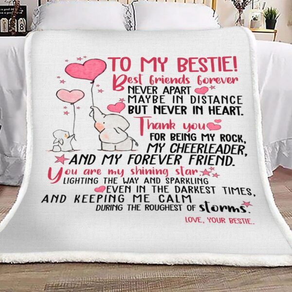 To My Bestie Elephant Fleece Blanket Sherpa Blanket