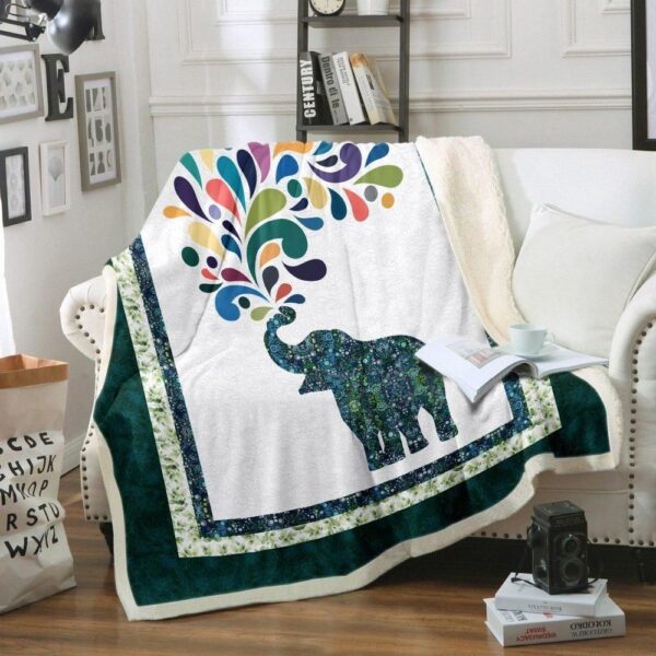 Elephant Fleece Blanket Sherpa Blanket