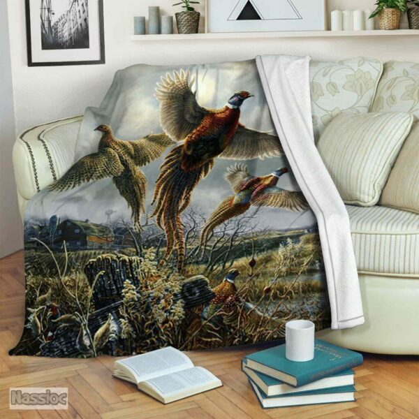 Pheasant Fleece Blanket Sherpa Blanket