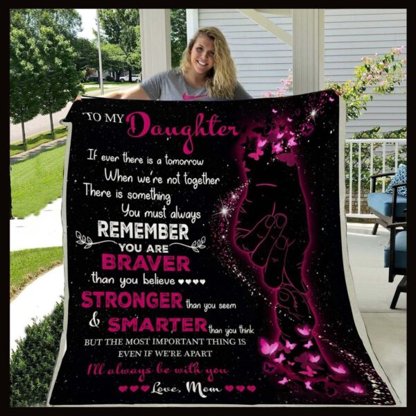To My Daughter Mom Fleece Blanket Sherpa Blanket