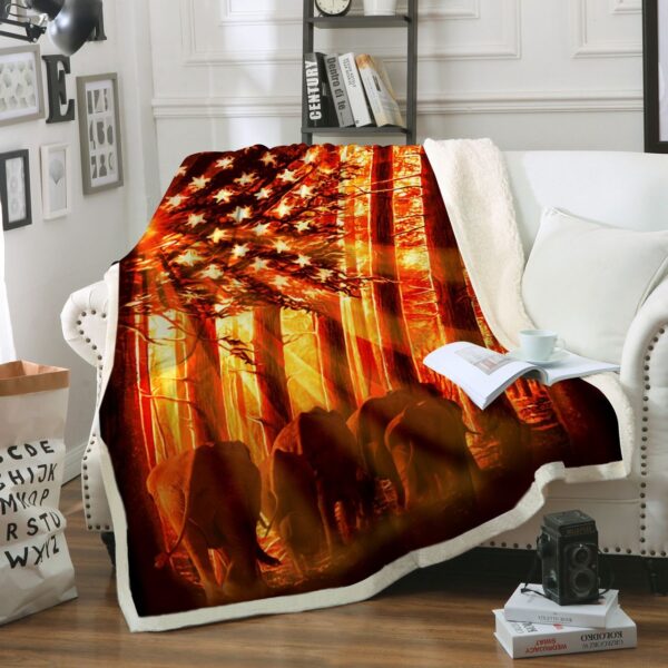 Elephant Fleece Blanket Sherpa Blanket