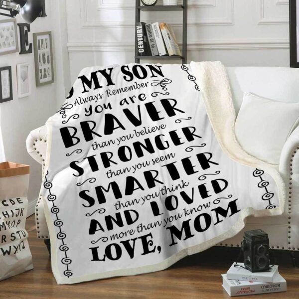 To My Son Mom Fleece Blanket Sherpa Blanket