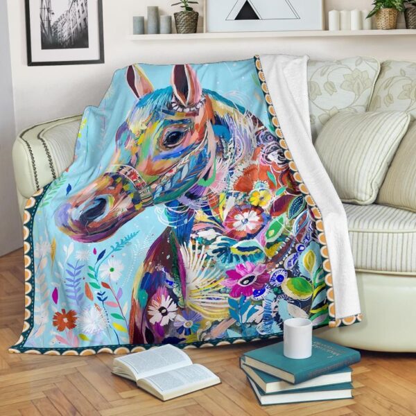 Horse Fleece Blanket Sherpa Blanket