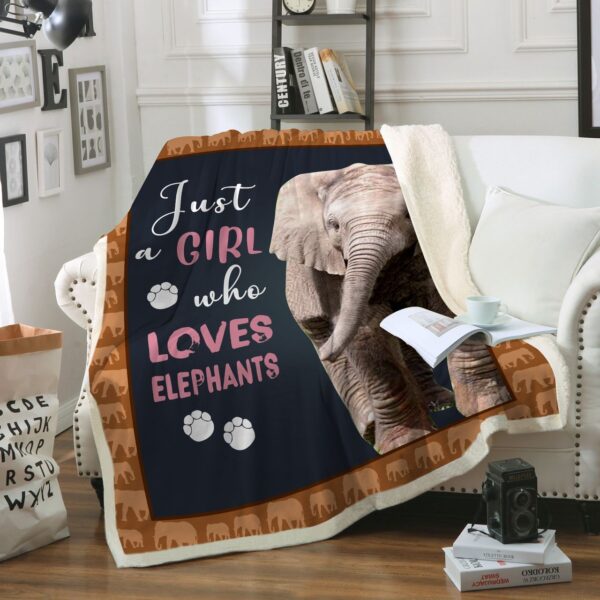 Elephants Just Girl Who Loves Fleece Blanket Sherpa Blanket
