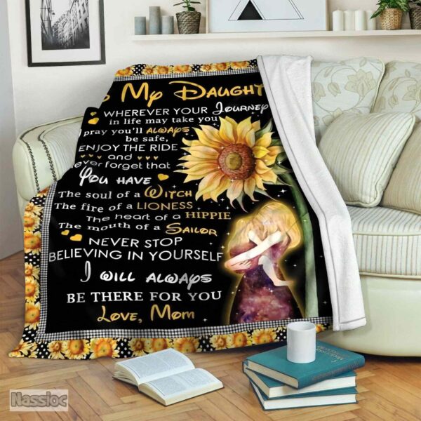 Sunflower Daughter Mom Fleece Blanket Sherpa Blanket