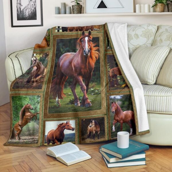 Horse Fleece Blanket Sherpa Blanket