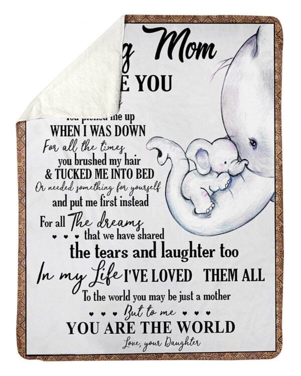 Elephant Daughter To Mom Fleece Blanket Sherpa Blanket