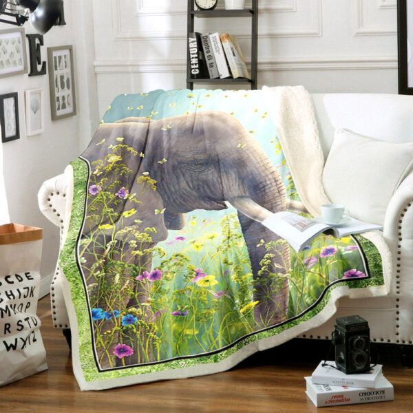 Elephant Fleece Blanket Sherpa Blanket