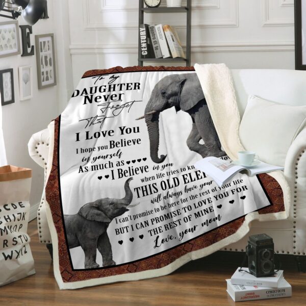 Elephant Mother To My Daughter Fleece Blanket Sherpa Blanket