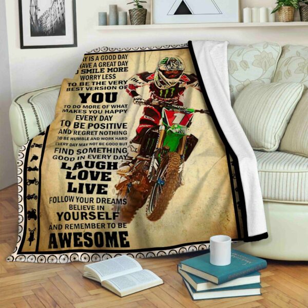 Motocross Fleece Blanket Sherpa Blanket