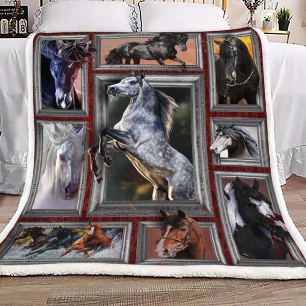 Horse Fleece Blanket Sherpa Blanket