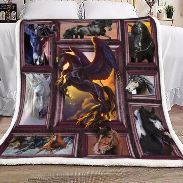 Horse Fleece Blanket Sherpa Blanket