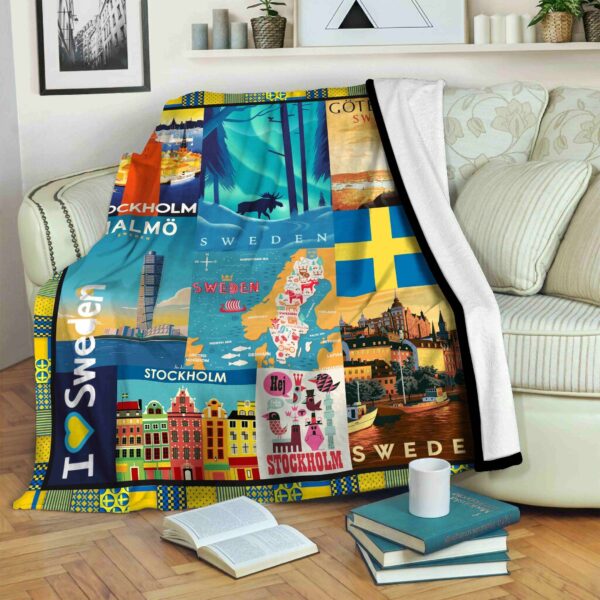 Sweden Fleece Blanket Sherpa Blanket