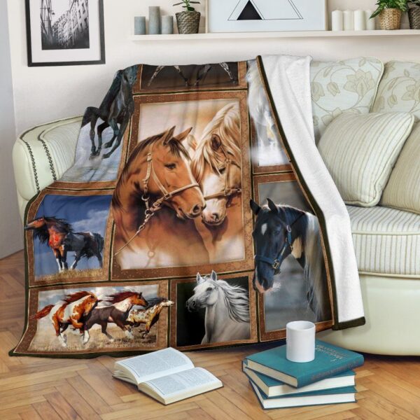 Horse Fleece Blanket Sherpa Blanket
