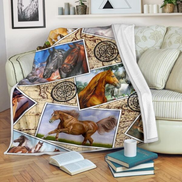 Horse Fleece Blanket Sherpa Blanket