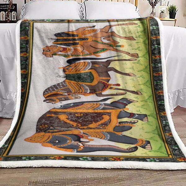 Elephant Fleece Blanket Sherpa Blanket