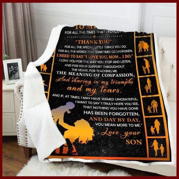 To My Mom Fleece Blanket Sherpa Blanket
