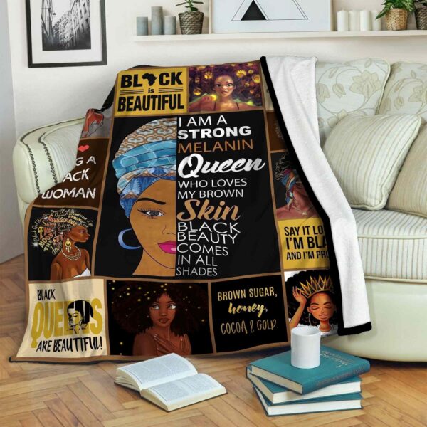 Black Woman Fleece Blanket Sherpa Blanket