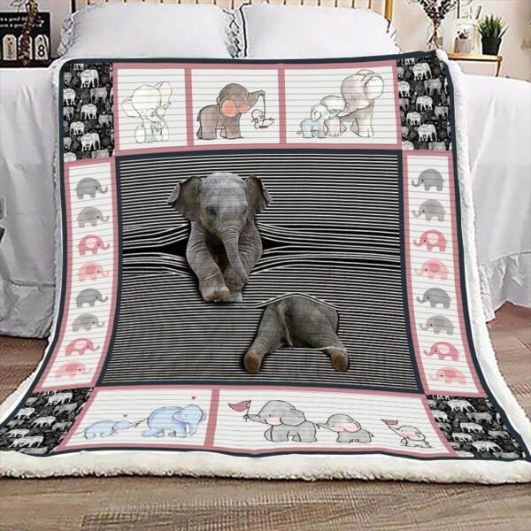 Elephant Fleece Blanket Sherpa Blanket