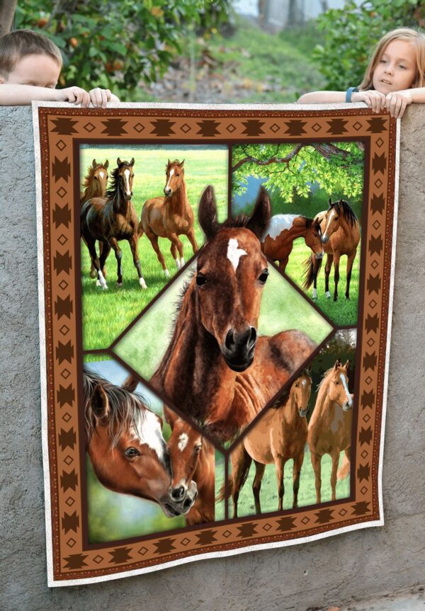 Horse Fleece Blanket Sherpa Blanket