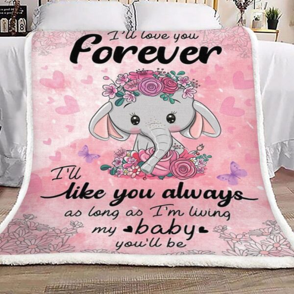 Love Elephant Fleece Blanket Sherpa Blanket