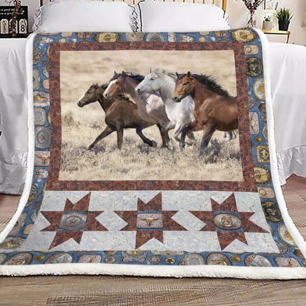 Horse Fleece Blanket Sherpa Blanket