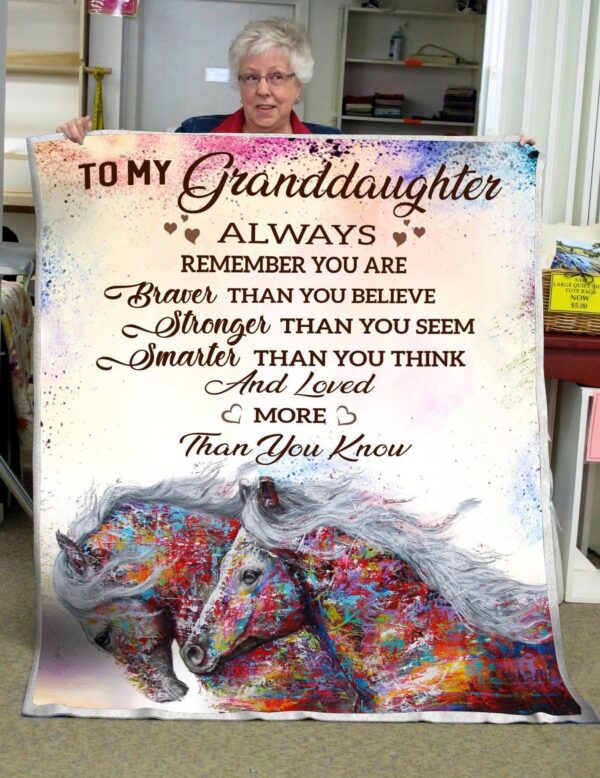 To My Granddaughter Fleece Blanket Sherpa Blanket