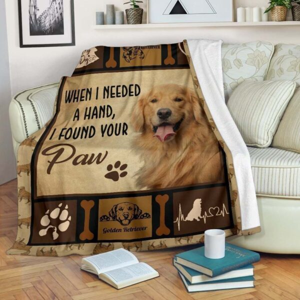 Paw Golden Retriever Fleece Blanket Sherpa Blanket