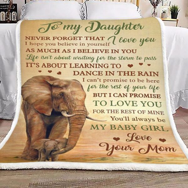 Mom Elephant To Daughter Fleece Blanket Sherpa Blanket