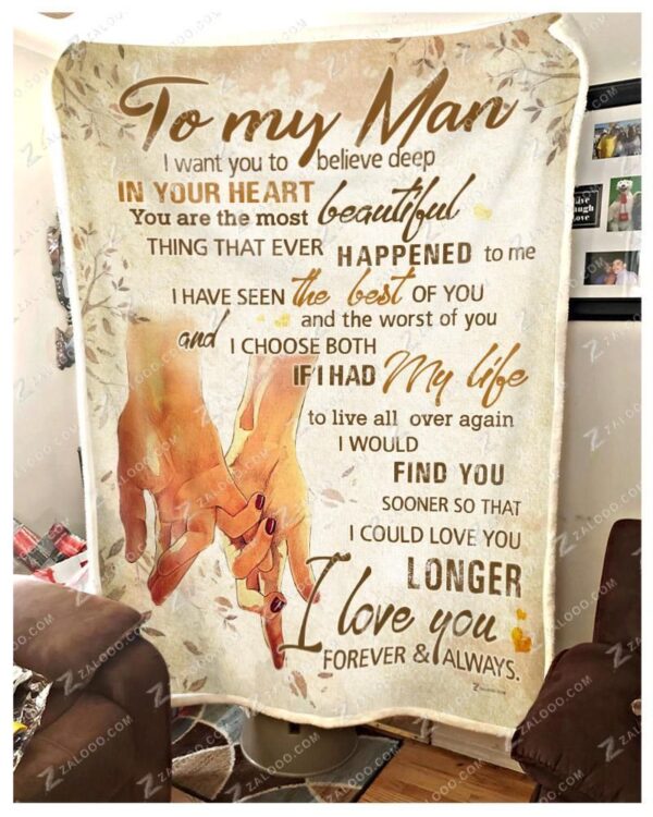 To My Man I Choose Both Fleece Blanket Sherpa Blanket