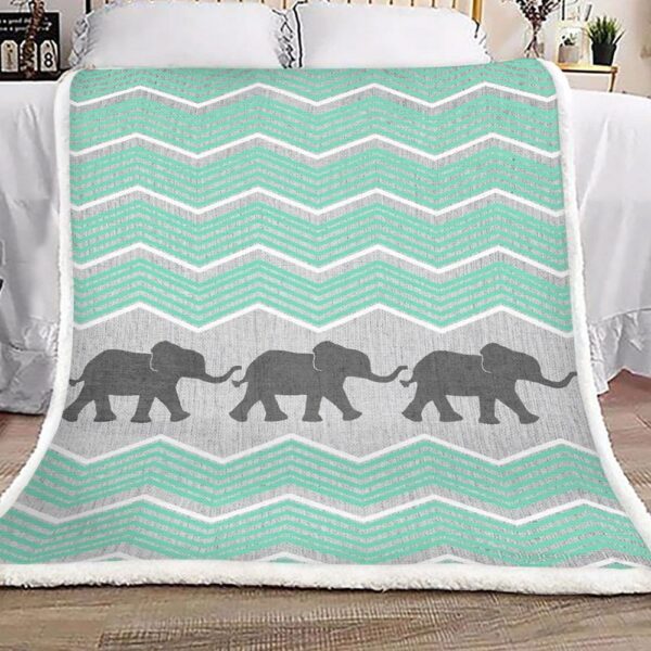 Three Elephants Fleece Blanket Sherpa Blanket