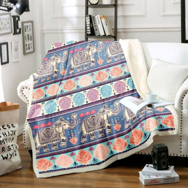 Elephant Fleece Blanket Sherpa Blanket